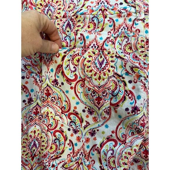 CHICOS Jeans So Slimming Girlfriend Slim Leg Floral Ankle 12 tall - Picture 8 of 9